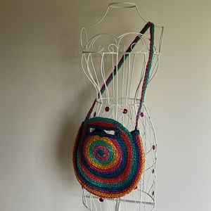 Colorful Braided Raffia Bag